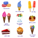 Вручную нарисованные сладости, вектор