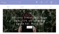 Landing page for e-shop