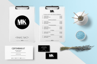 Элементы полиграфии для салона красоты "МК"