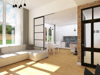 Интерьер общественной зоны в частном доме