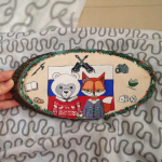 Роспись срезов дерева.