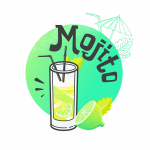 Серия векторных иллюстраций коктейлей "Мохито"