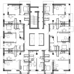 3D модель SketchUP многоэтажный жилой дом