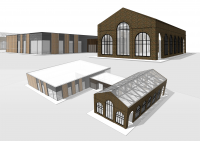 3D модель SketchUP здание мадерной+столовая