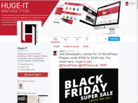 Страница Twitter компании Huge-IT