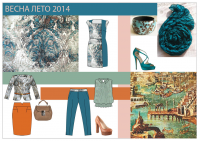 Moodboard к капсуле "Зелено-рыжая", для компании ООО "ЗЕНА"