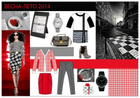 Moodboard к капсуле "Красно-черная", для компании ООО "ЗЕНА"