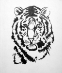 Тигр тушью
