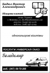 Одноцветная визитка для таксиста и облицовщика