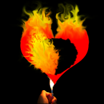 Горящее сердце. Фотошоп