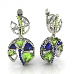 Серьги с подвесным элементом "микс"