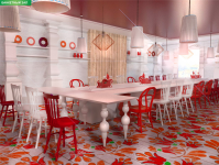 интерьер ресторанного комплекса "вкусно"