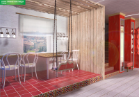 интерьер ресторанного комплекса "вкусно"