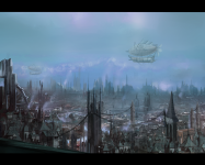 Концепт-арт локации города (день)