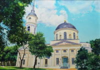 Троицкий собор, г.Калуга, 25х35 см, холст, масло