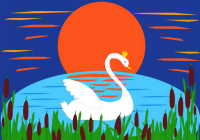 Лебедь. Рисунок в Corel. 2005г