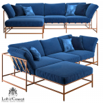 Угловой диван Indigo Denim and copper Sectional