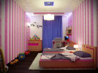 Baby's room in the night.
