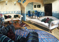 интерьер. ручная графика/акварель