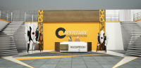 Холл ТЦ в стилистике игры Portal 2