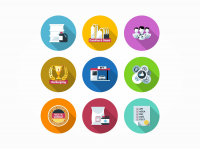 Иконок в стиле Flat Desig.