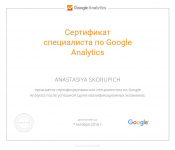 Сертификат специалиста Google Analytics