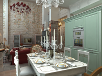 Деревянный дом в стиле прованс