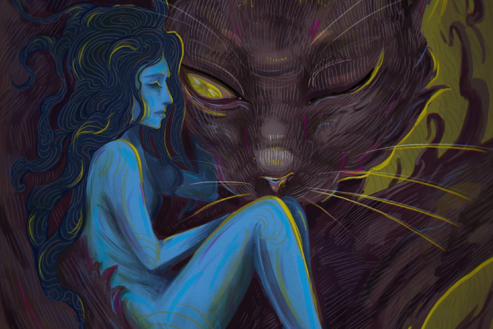 Девушка и кот