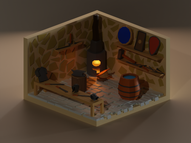 Диорама Средневековой кузницы