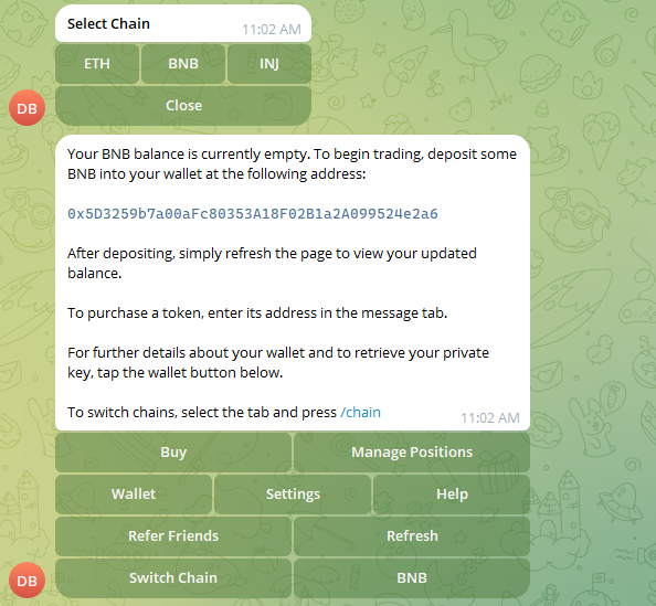 Telegram trading bot and sinper bot