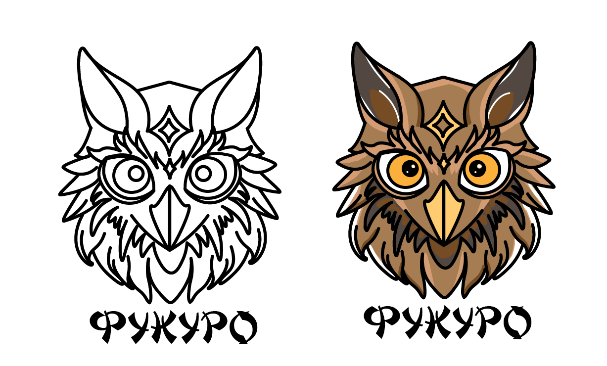 Логотип для аниме магазина "Фукуро"