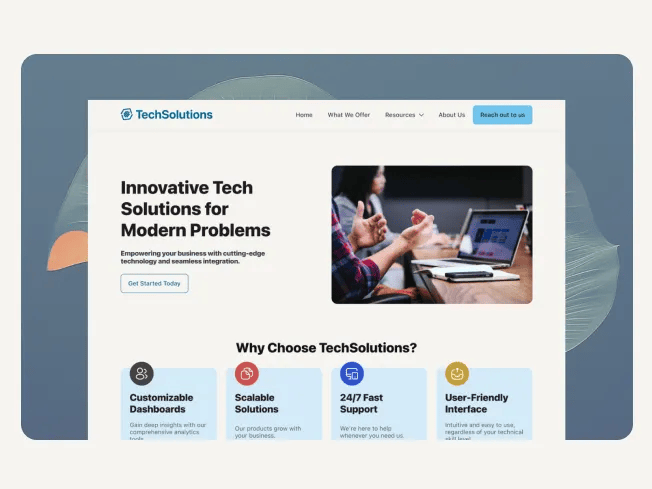 Разработка корпоративного веб-сайта для компании «TechSolutions»