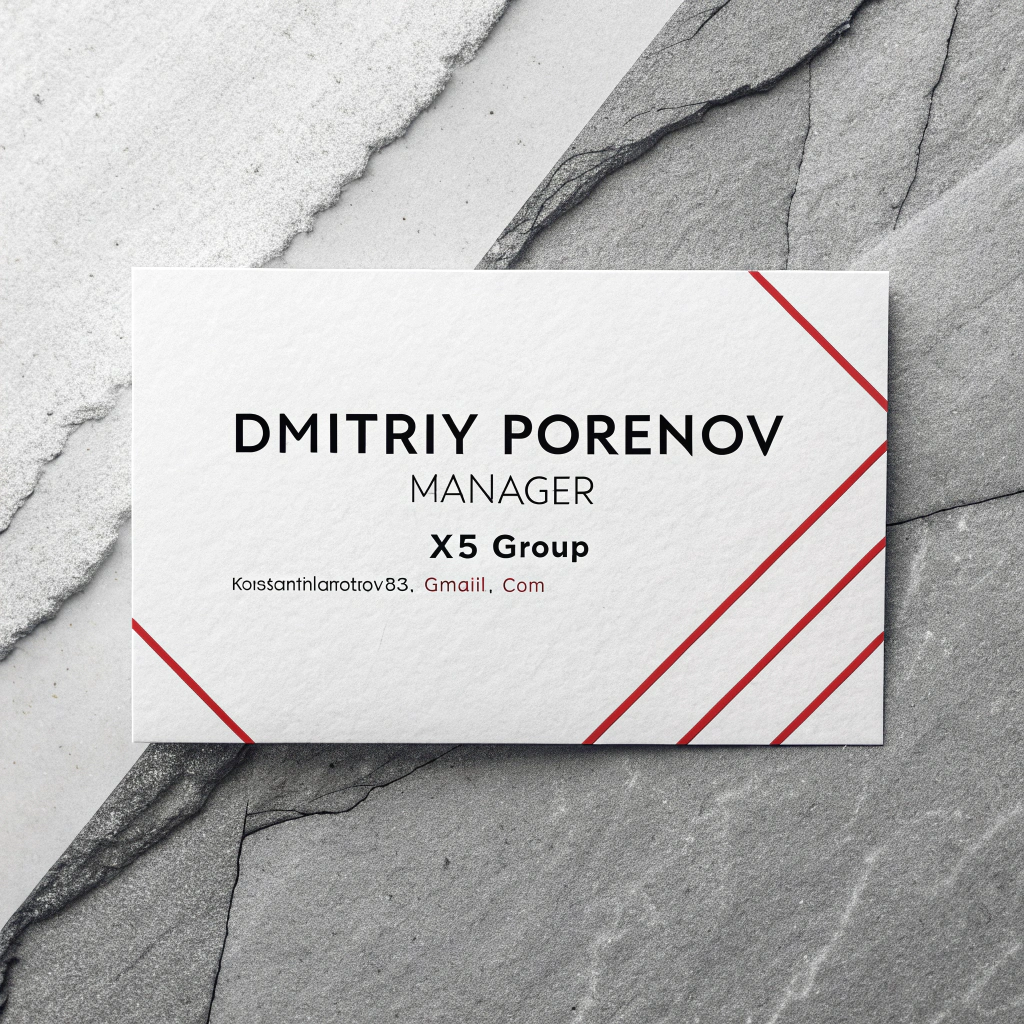 одностороняя визитка