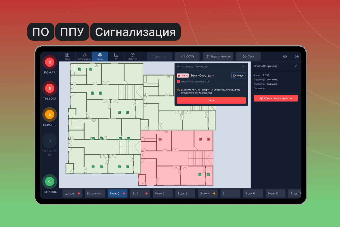 Прибор управления для систем охранно-пожарной сигнализации (ППУ)