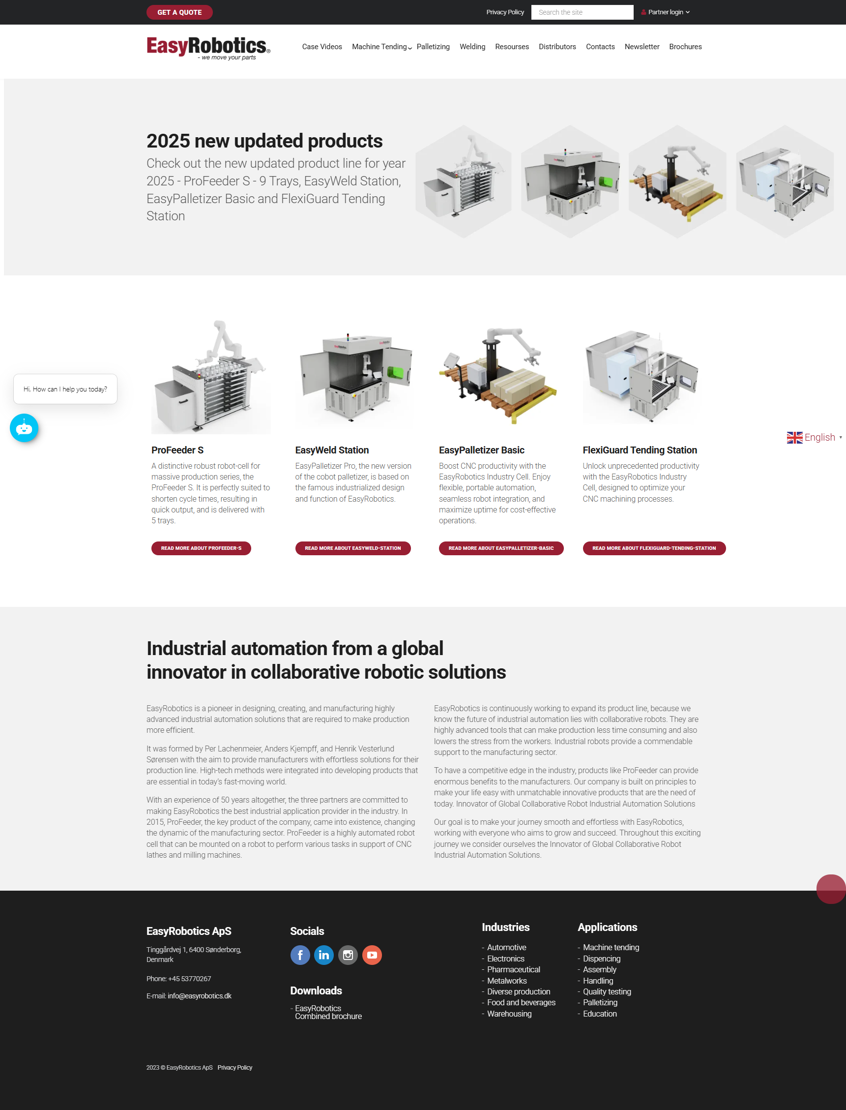 EasyRobotics - разработка сайта для иностранной компании робототизированных систем