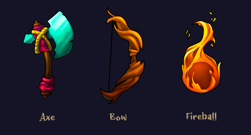 Варианты оружия для казуальной 2д игры