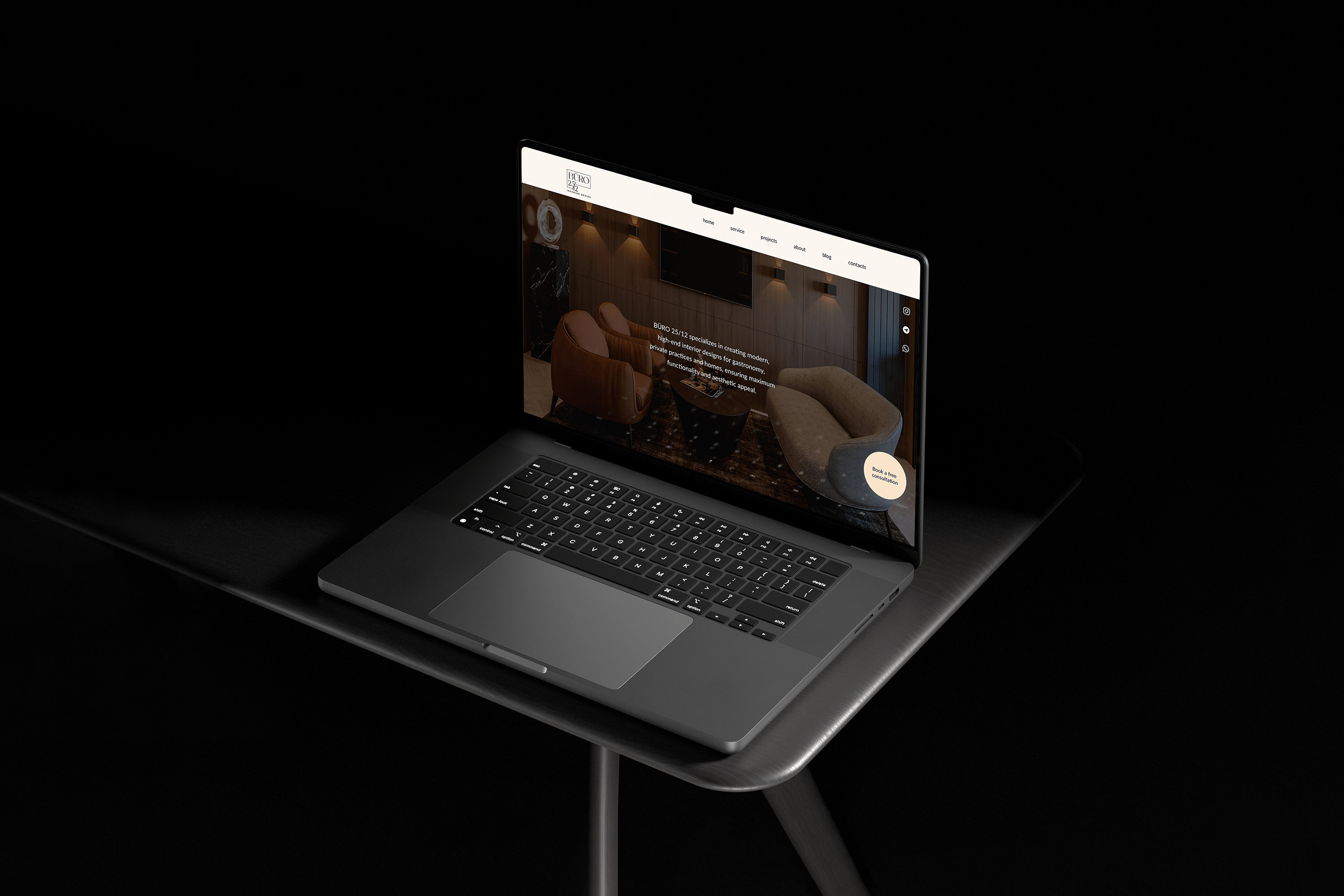 BÜRO 25/12 - веб-сайт бюро Дизайна интерьеров