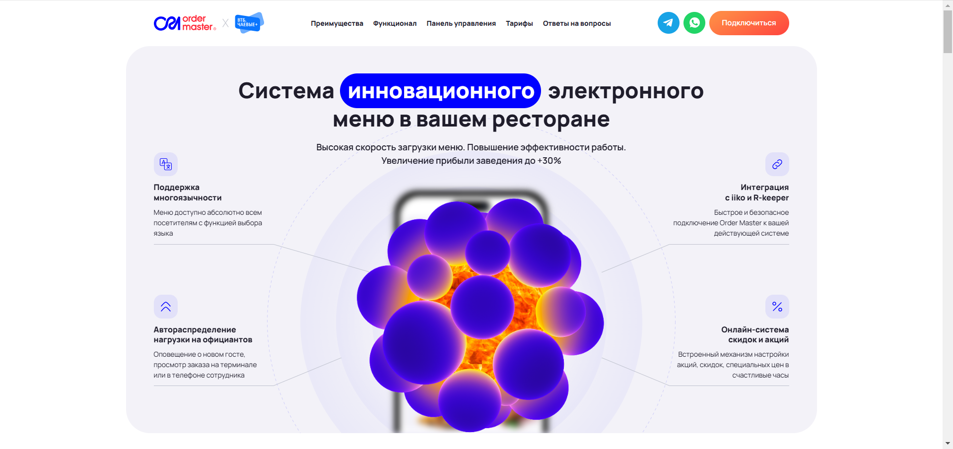 Верстка лендинга Order Master