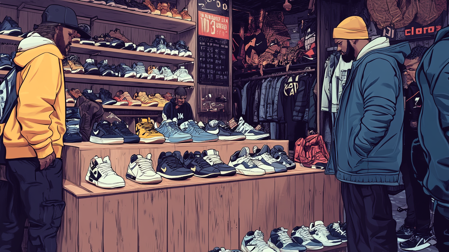Midjourney_-draw-photos-themed-around-a-sneaker-store-for-the-co