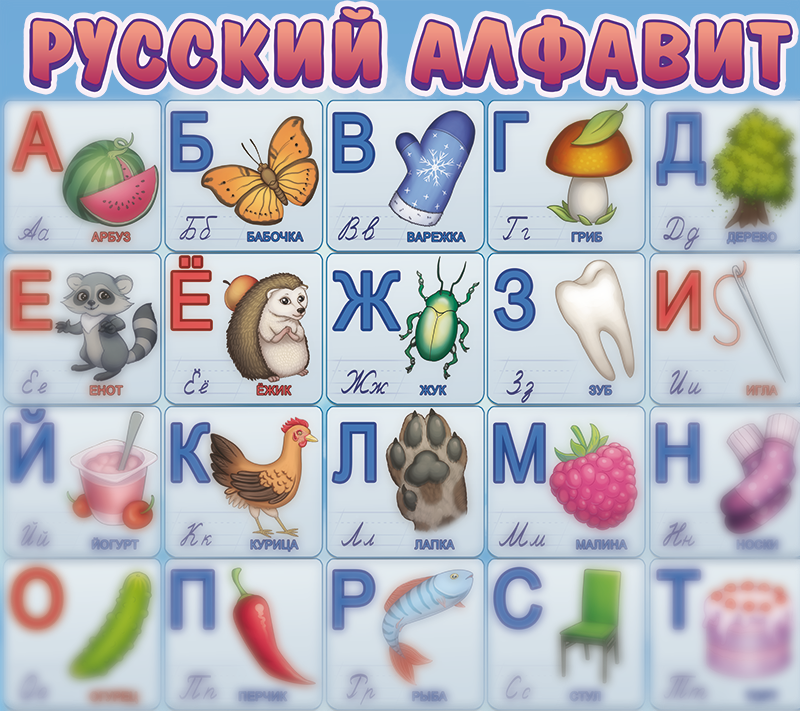 Плакат для детей "Русский алфавит"