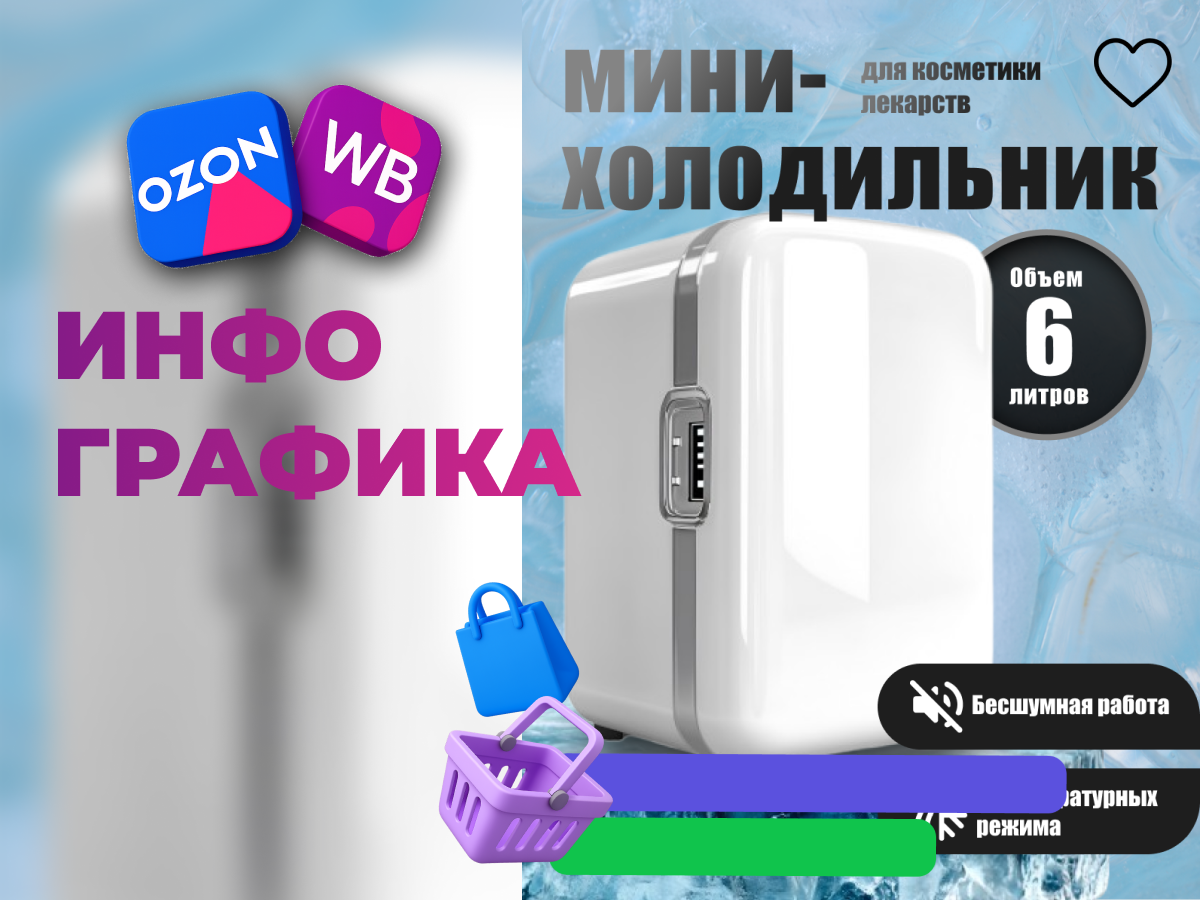 Инфографика для мини-холодильника: компактно, технологично, удобно
