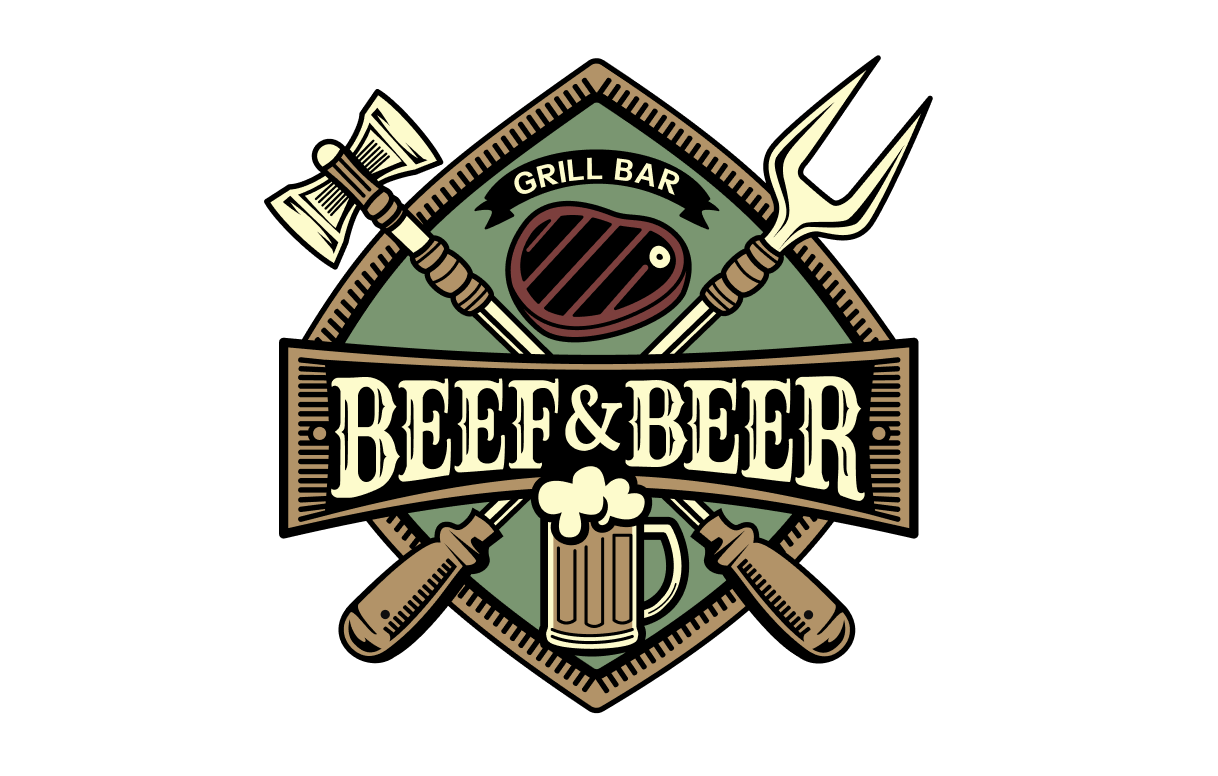 Логотип для гриль бара Beef&Beer