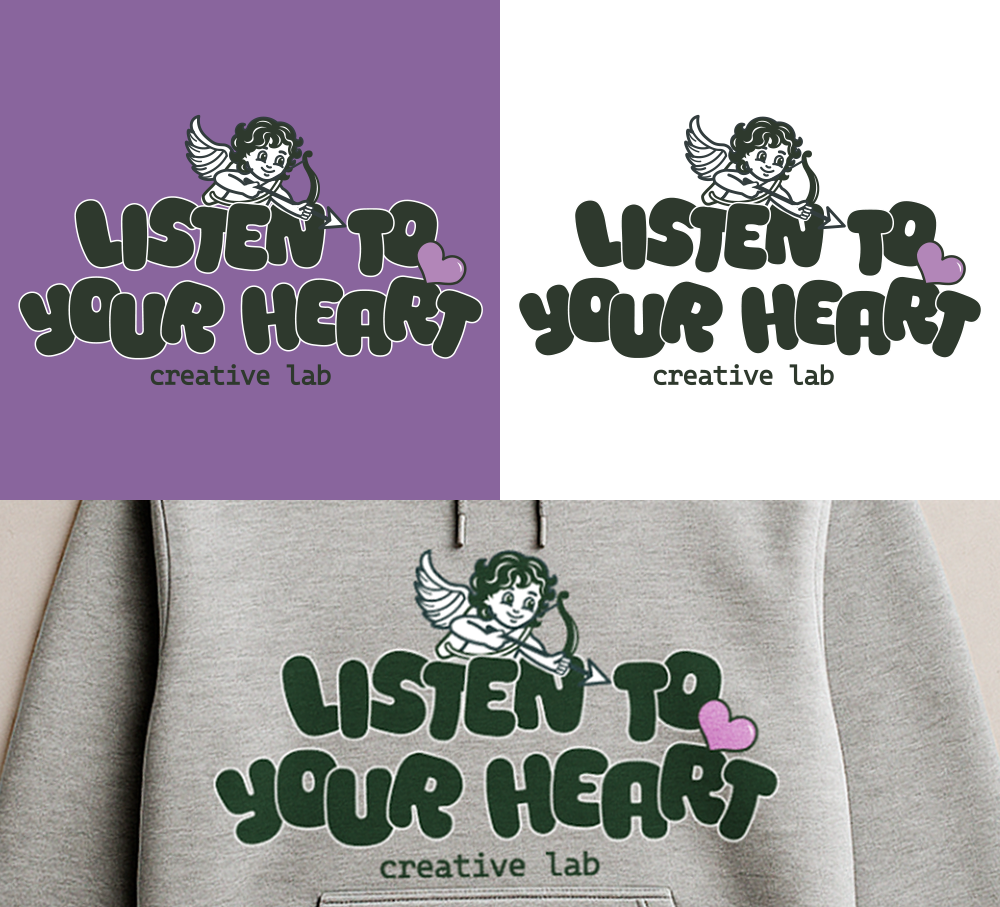 Разработка принта для худи, векторная иллюстрация с милым ангелочком