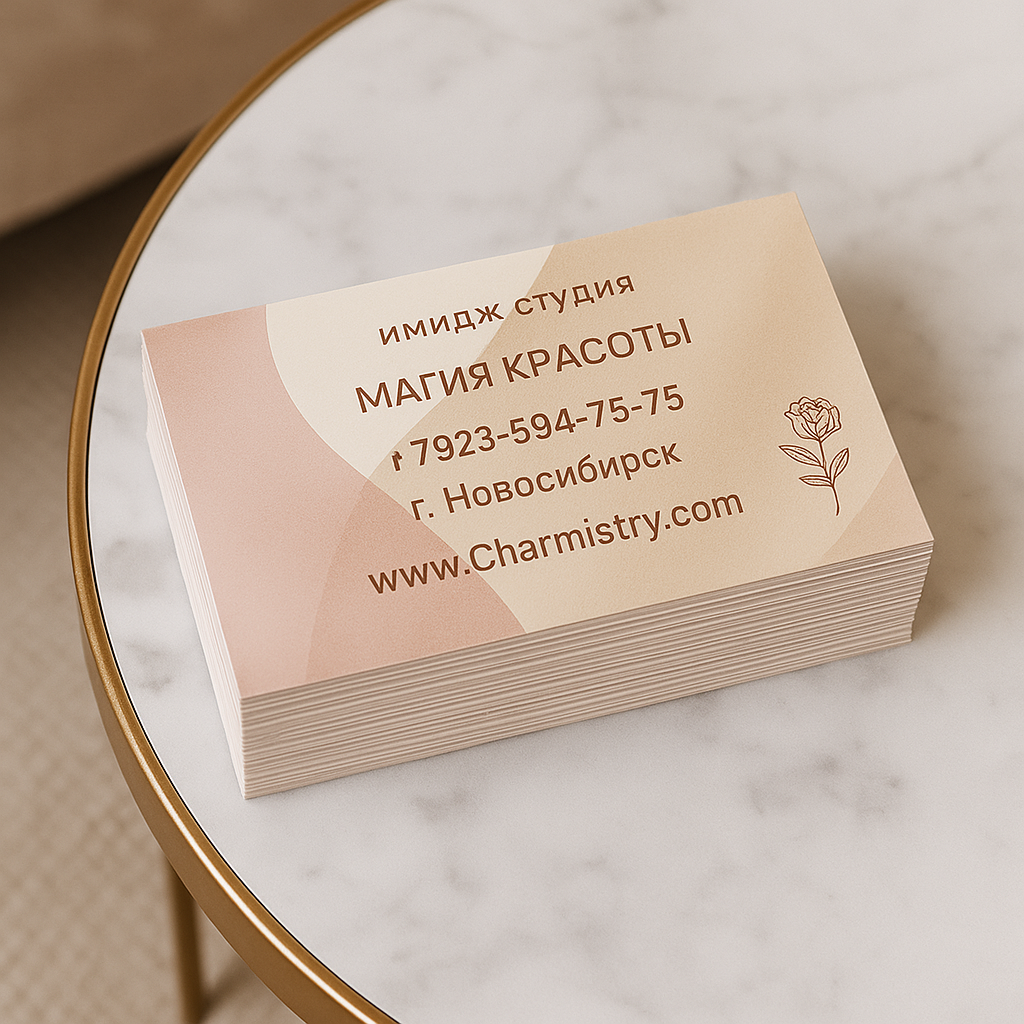 Визитка и сопутствующие товары для имидж-студии