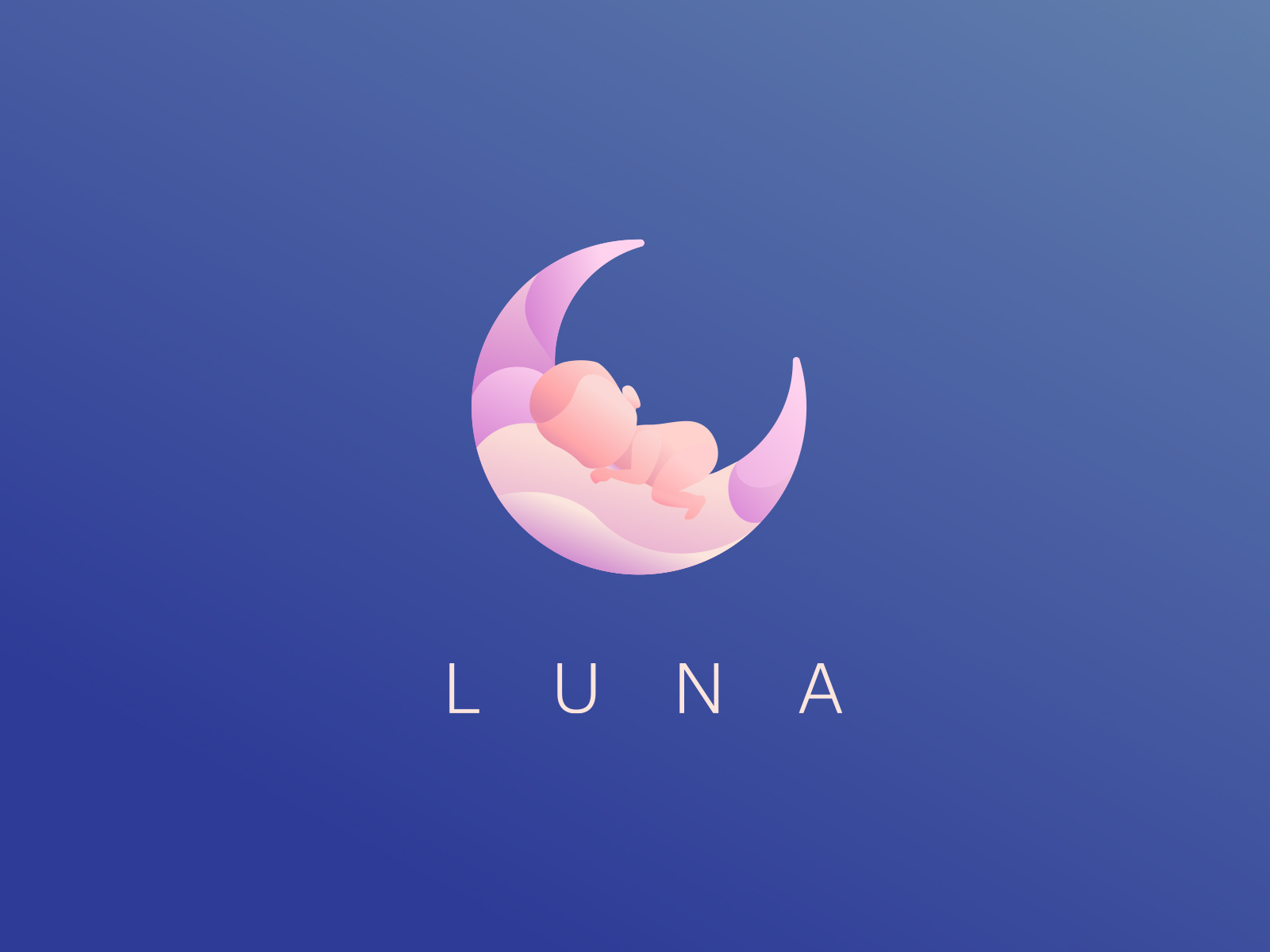 Логотип для мобильного приложение для беременных - Luna App