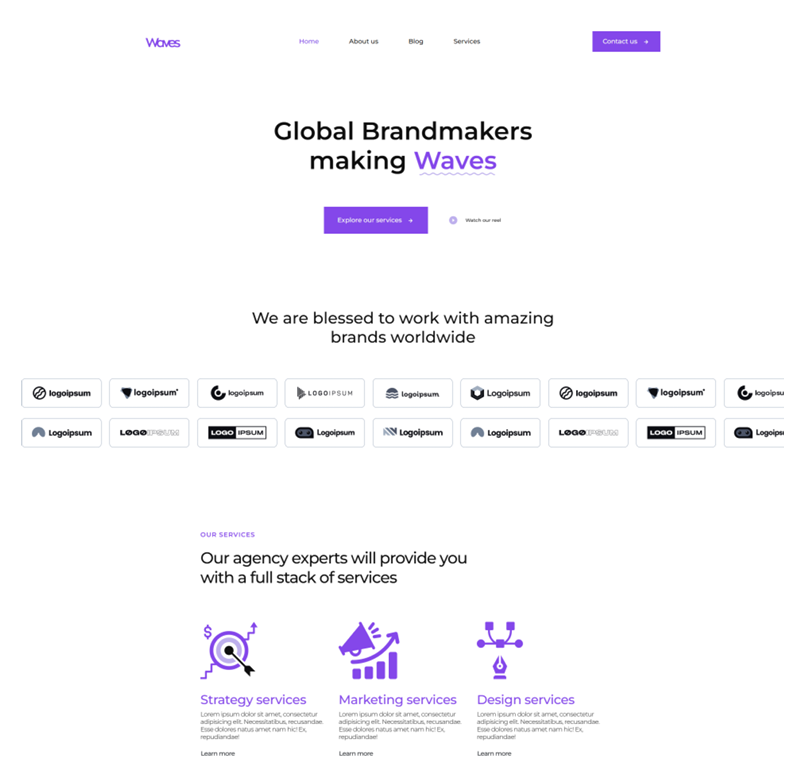 Waves Agency website