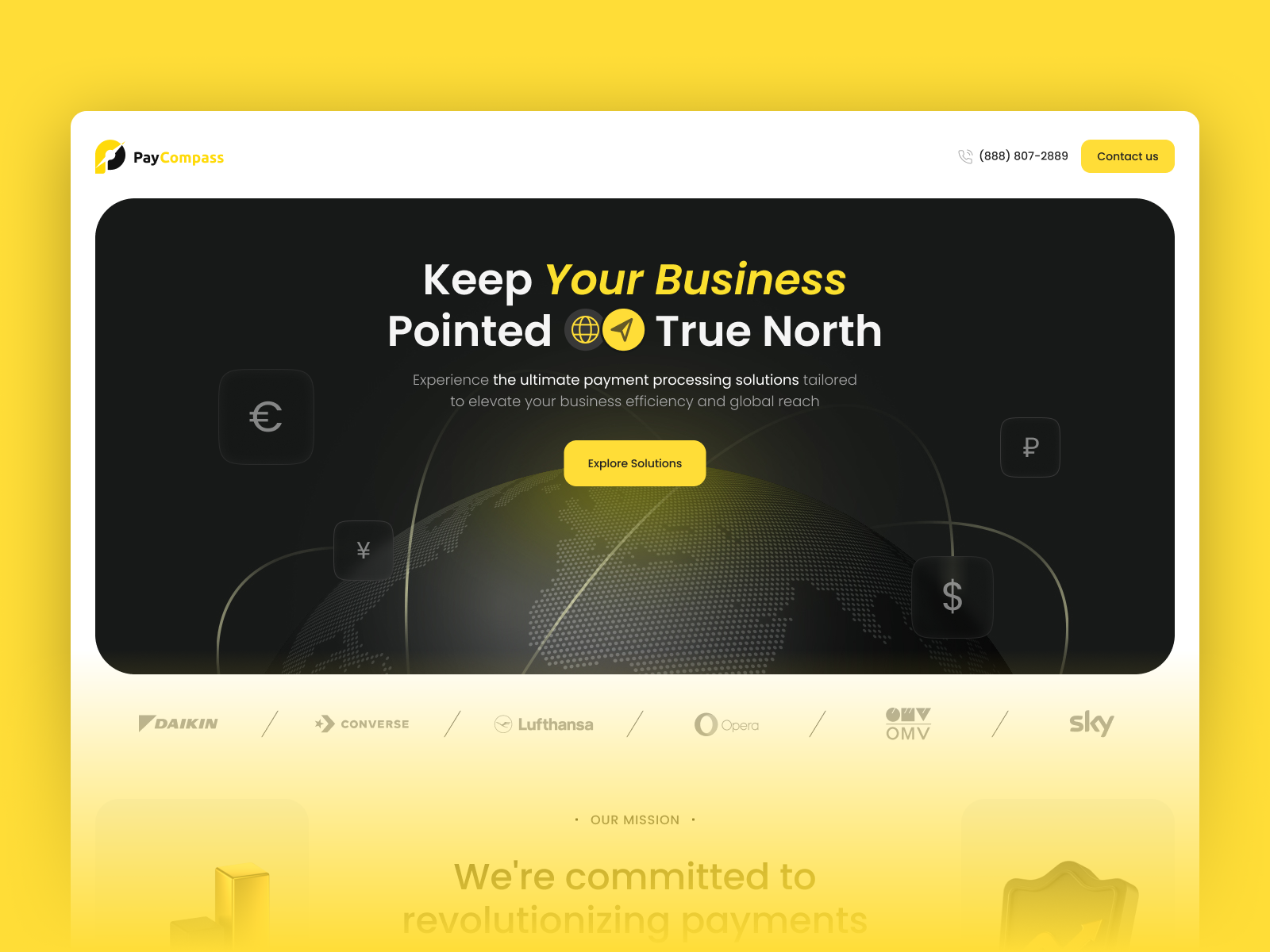 Landing Page для компании, предоставляющей комплексные решения для обработки платежей