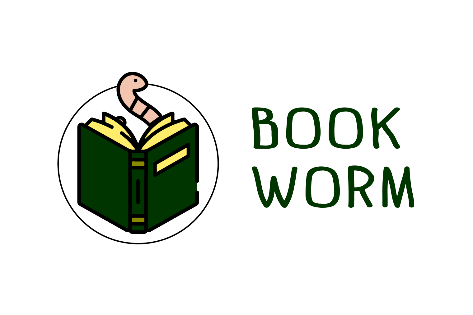 Book Worm - логотип для книжного магазина