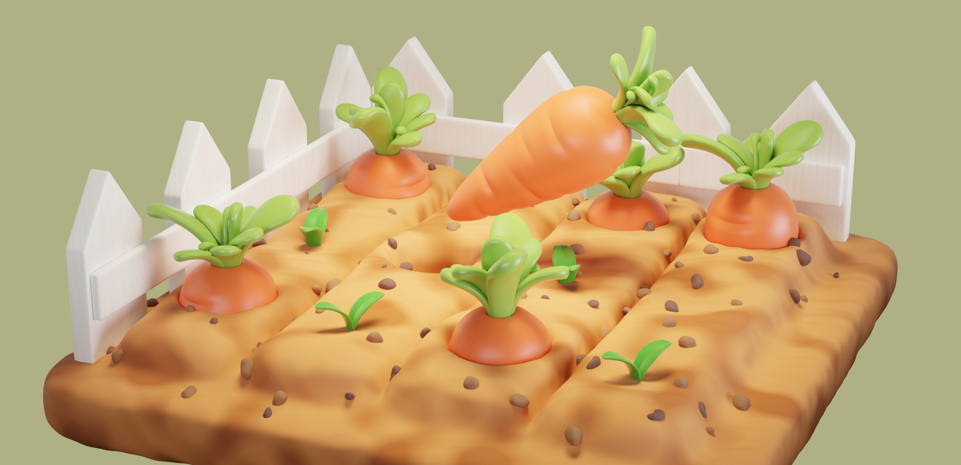 Грядка с морковкой