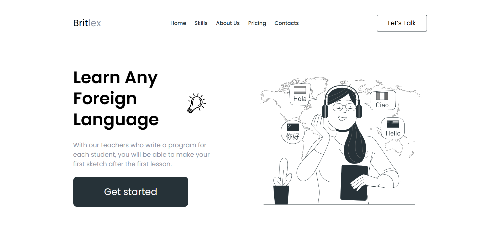 Konstract - сайт для школы иностранного языка